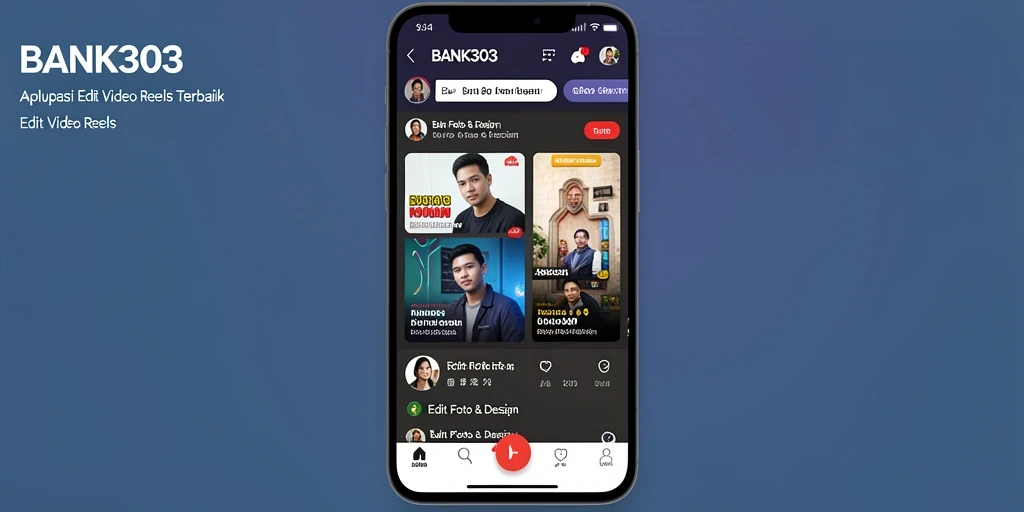 Tampilan antarmuka BANK303 saat mengedit video reels yang sederhana dan menarik.