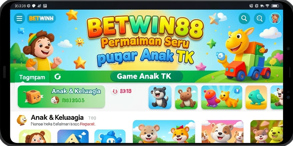 Tampilan antarmuka permainan edukatif anak dengan warna cerah.