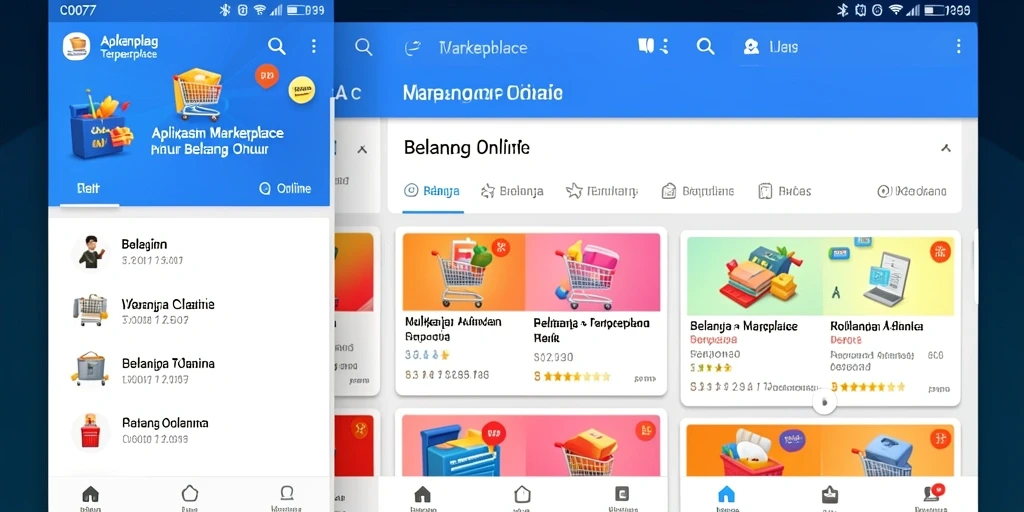 Tampilan antarmuka C0077 yang bersih dan mudah digunakan untuk belanja.