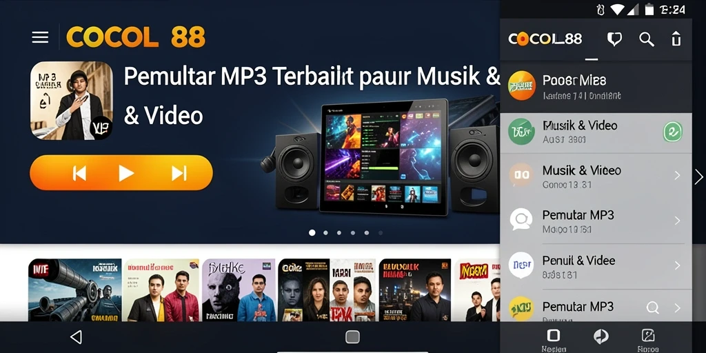Tampilan antarmuka COCOL88 dengan fungsi Pemutar MP3 yang intuitif.