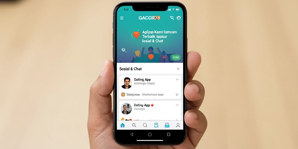 Tampilan antarmuka GACOR78 yang menarik dan modern untuk aplikasi Dating App.