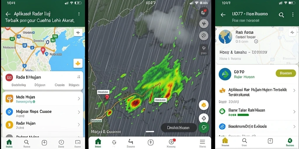 Tampilan antarmuka IDR77 yang menampilkan informasi radar hujan secara real-time.