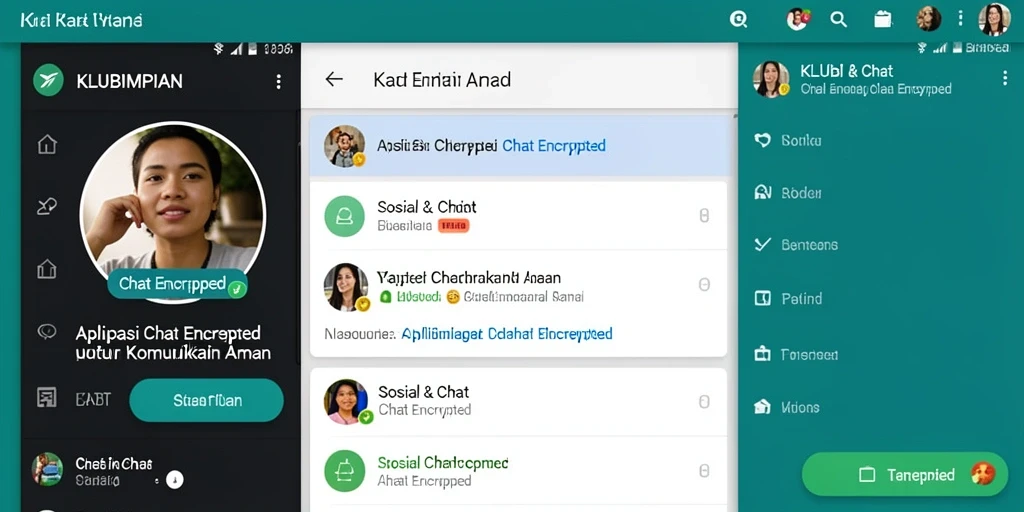 Tampilan antarmuka KLUBIMPIAN dengan fitur Chat Encrypted yang modern.