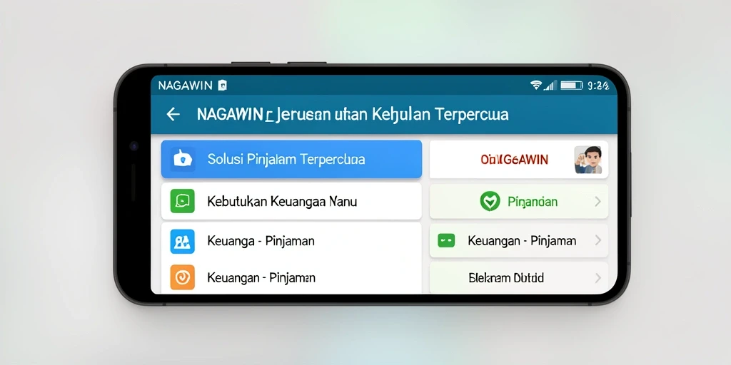 Tampilan antarmuka aplikasi NAGAWIN yang sederhana dan mudah digunakan.