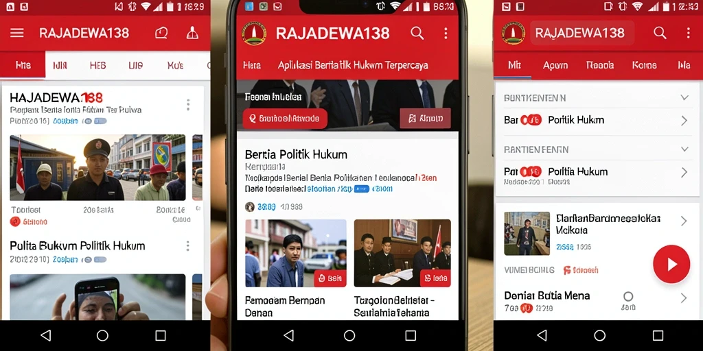 Antarmuka aplikasi RAJADEWA138 dengan berita politik dan hukum terbaru.