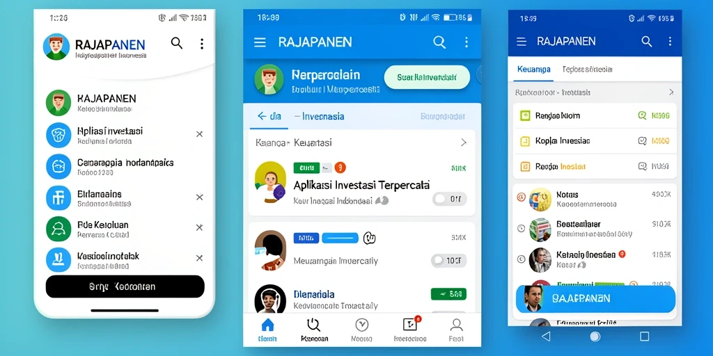 Antarmuka aplikasi RAJAPANEN dengan fitur investasi yang mudah digunakan.