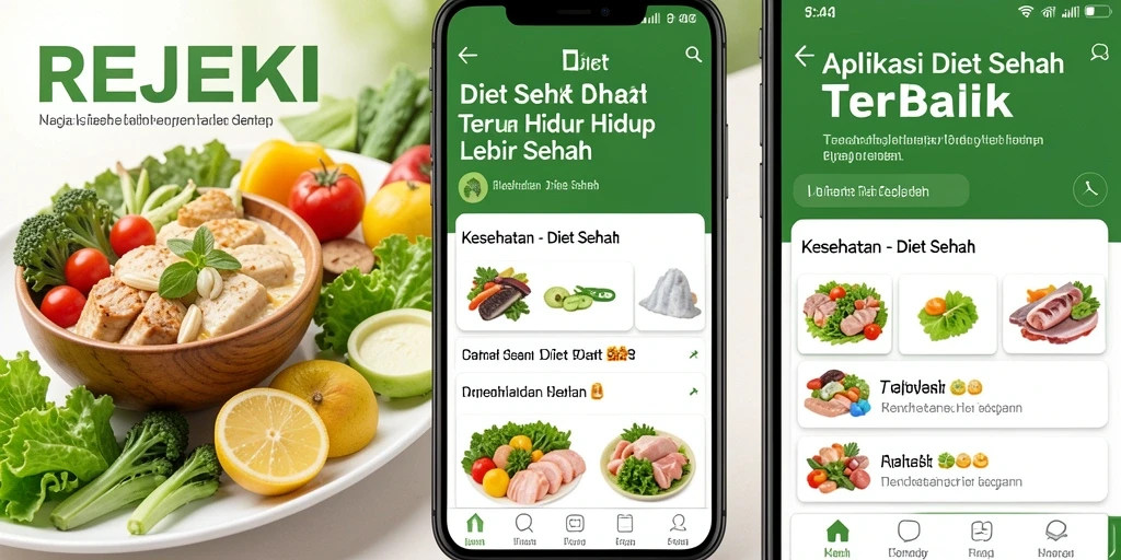Antarmuka aplikasi REJEKI yang menampilkan fitur Diet Sehat.