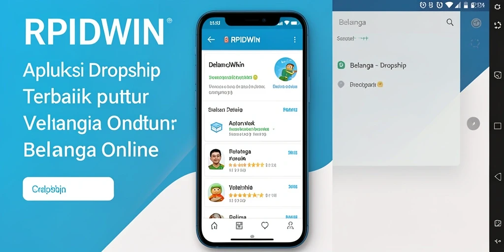Tampilan antarmuka pengguna aplikasi RPIDWIN untuk dropship.