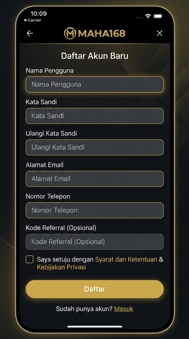 Daftar Akun Baru maha168 untuk Pengguna Android